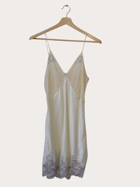 Lynn La Cava Silk Slip Dress w/ Lace Hem – Size M – Excellent Vintage